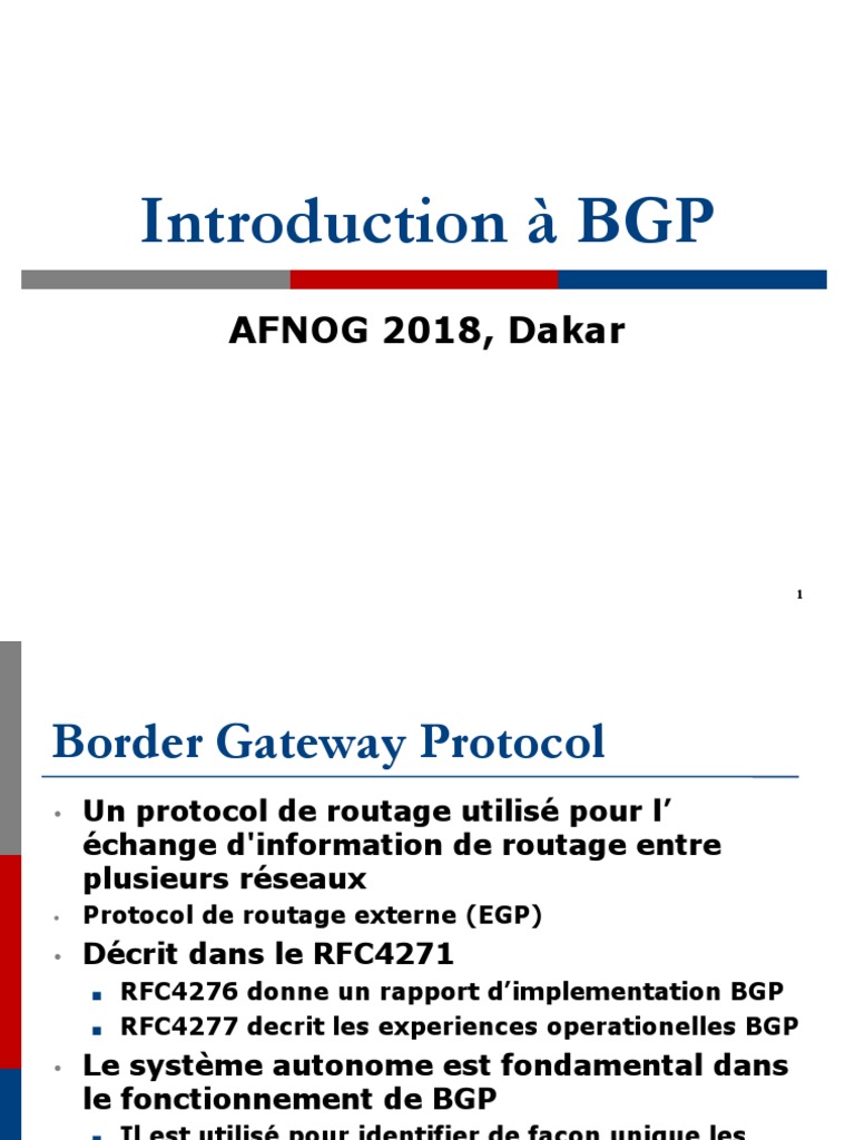 Introduction au protocole BGP | PDF | Routage | I Pv6