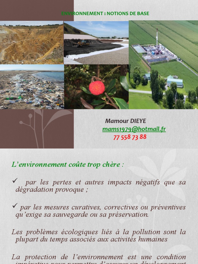 Notions de base sur l'environnement | PDF | Environnement naturel ...