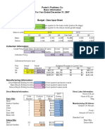 Budget - Data Input Sheet Sales Information:: Porter's Problems Co. Basic Information For Year Ended December 31, 2007