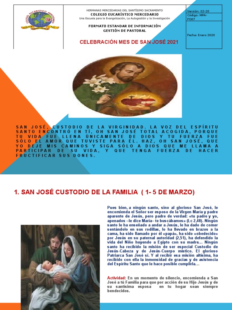 Celebraci N Mes de San Jos 2021 | PDF | San José | María, madre de Jesús