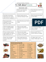 Speaking and listening - Elementary food conversation cards