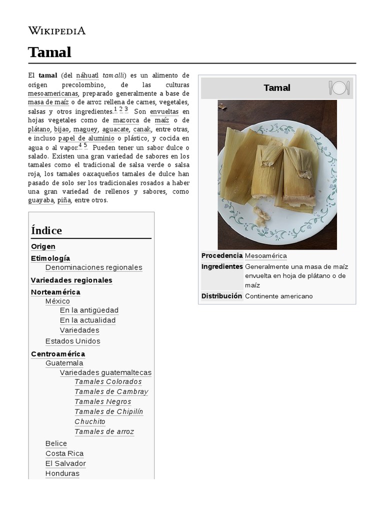 Tamal | PDF | Maíz | Cocina latinoamericana