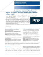Human Papillomavirus Vaccine Effectiveness Within A Cervical Cancer Screening Programme: Cohort Study