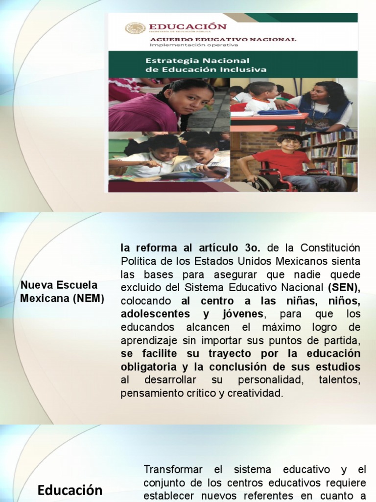 Estrategias para la Educación Inclusiva NEM | PDF | Plan de estudios ...
