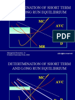 Detertmination of Short Term and Long Run Equilibrium: MC AVC