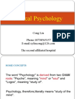 Clinical Psychology: Cong Liu Phone:18738565157 The Second Affiliated Hospital