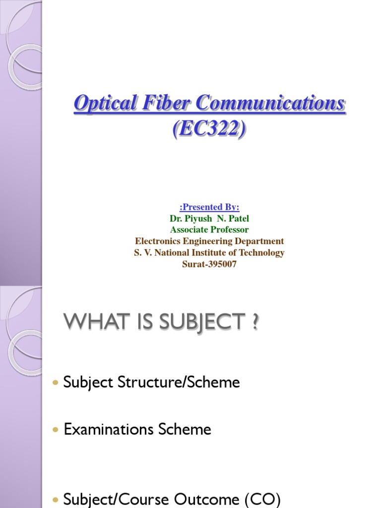 Optical Fiber Communication Overview | PDF | Optical Fiber | Fiber ...