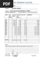 Rent Payment Ledger: 2020 Jeffery Bright 12527 Shalon DR Redding Ca 96003