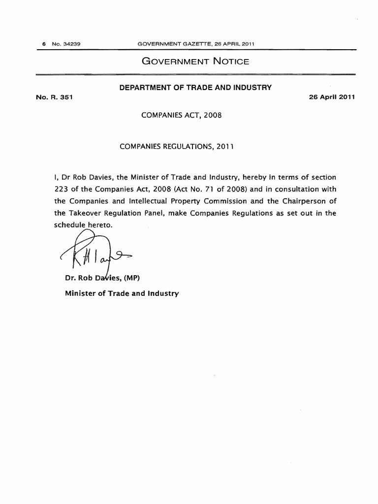 Companies Regulations 2011 PDF