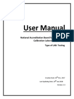 User Manual: National Accreditation Board For Testing and Calibration Laboratories (NABL) Type of LAB: Testing