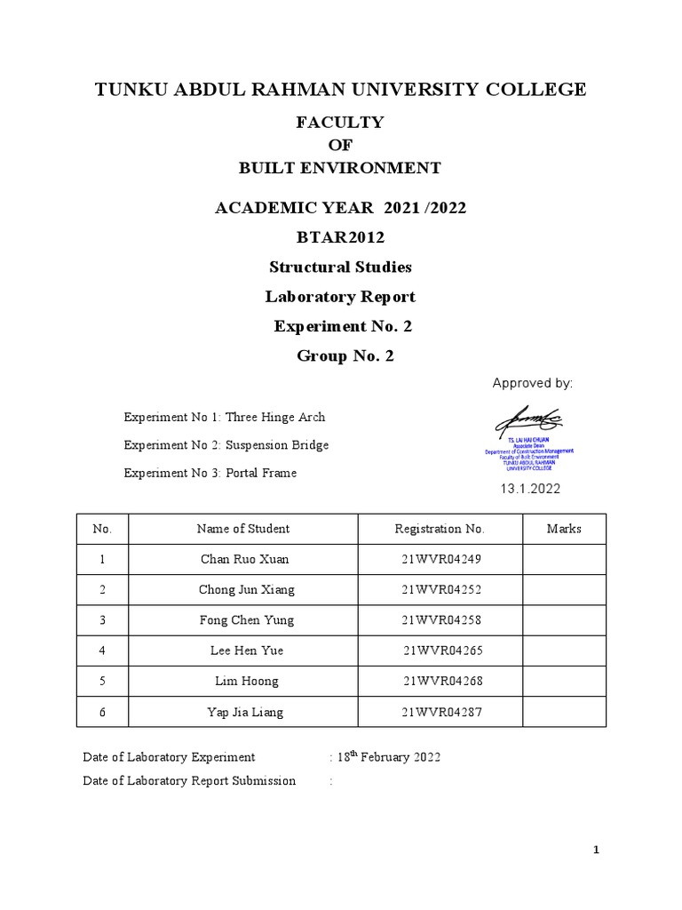 Suspension Bridge Lab Report PDF Bridge Civil Engineering