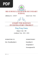 Computer Science Investigatory Project: Sri Gurukulam Senior Secondary School