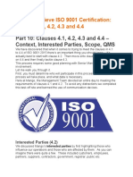 How To Achieve ISO 9001 Certification Clauses 4.1, 4.2, 4.3 and 4.4