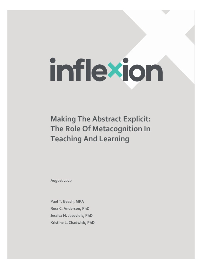 The Role of Metacognition in Teaching and Learning | PDF ...