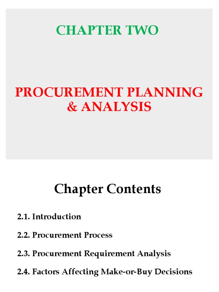 Procurement Planning Overview | PDF | Procurement | Request For Proposal