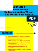 Art and Philosophy: Hedonism, Action Theory and Institutional Theory