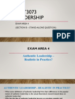 MGT3073 Leadership: Exam Area 4 (Section B - Stand-Alone Question)