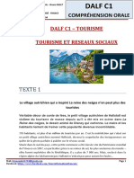 (Brunot Milet) 2020 - Dalf C2 - Expression Ecrite - Tourisme Et Reseaux Sociaux