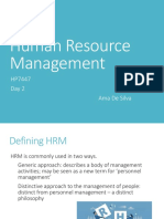 Human Resource Management: HP7447 Day 2 Ama de Silva