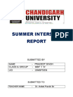 20MBF5058 Intenship Report