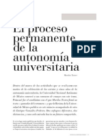 El Proceso Permanente de La Autonomía Universitaria