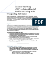 Example: Standard Operating Procedure (SOP) For Patient Handoff Between A Healthcare Facility and A Transporting Ambulance