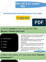 30th & 31st January Current Affairs 2022