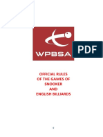 WPBSA Rules of Snooker and Billiards 2019