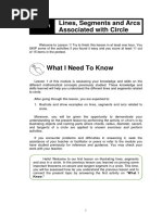 Math 10 - Lines, Segments and Arcs Associated With Circle