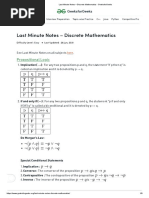 Last Minute Notes - Discrete Mathematics: Propositional Logic