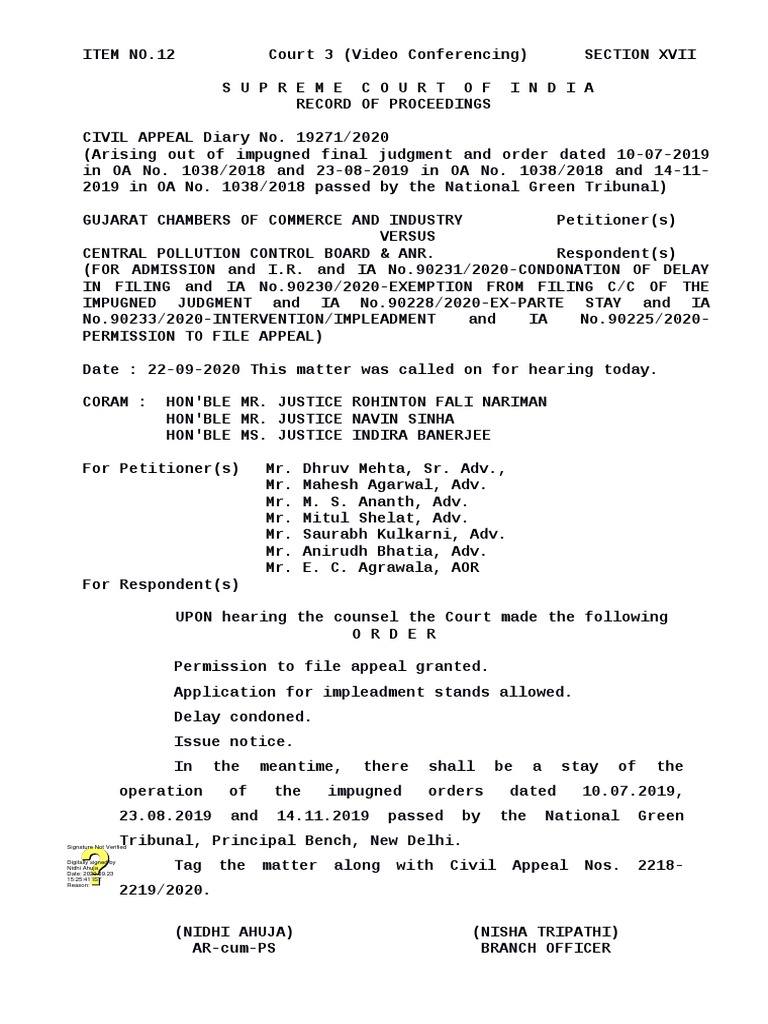 Supreme Court Stay on NGT Orders | PDF | Supreme Courts | Common Law