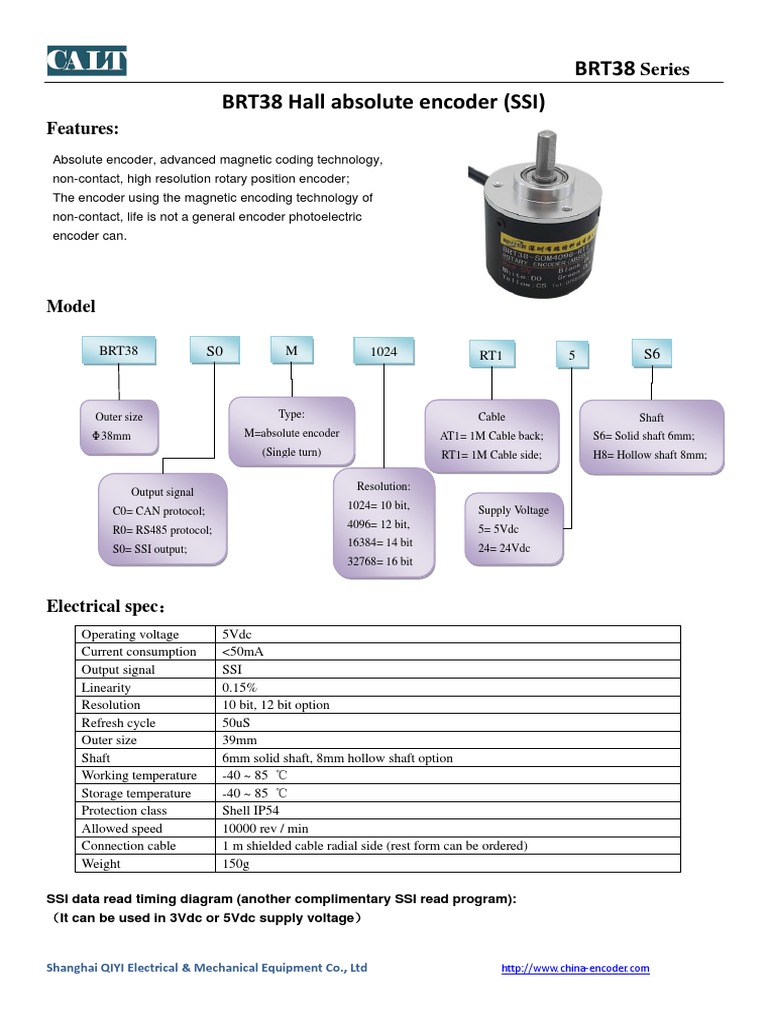 BRT38 Hall Absolute Encoder Overview | PDF | Bit | Equipment