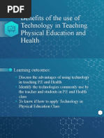 Benefits of The Use of Technology in Teaching Physical Education and Health