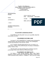 Position Paper of Plaintiff