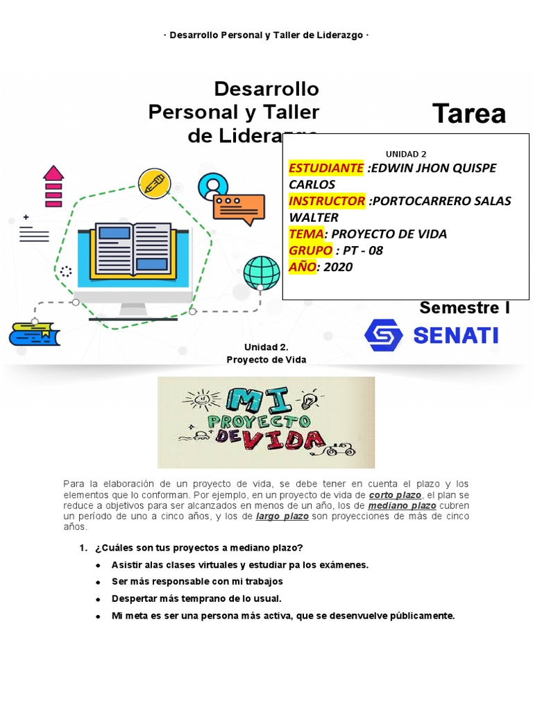 UNIDAD 2 - Proyecto de Vida | PDF | Crecimiento personal y profesional