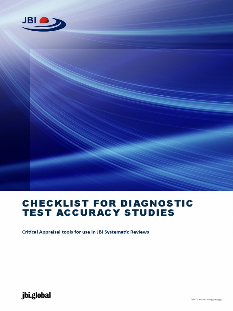 Checklist For Diagnostic Test Accuracy Studies | PDF | Systematic ...