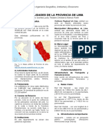 Potencialidades de La Provincia de Lima