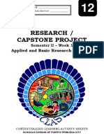 Research / Capstone Project: Applied and Basic Research Problems