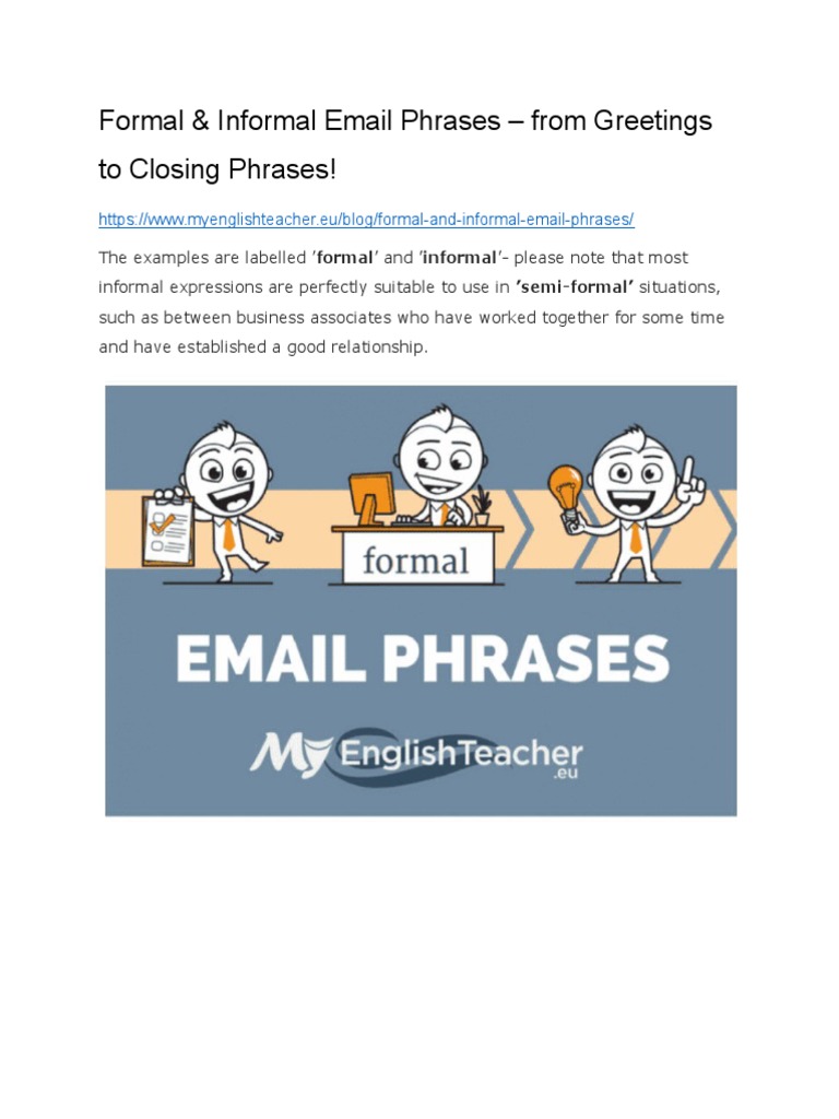 A Comprehensive Guide to Formal and Informal Email Phrases from