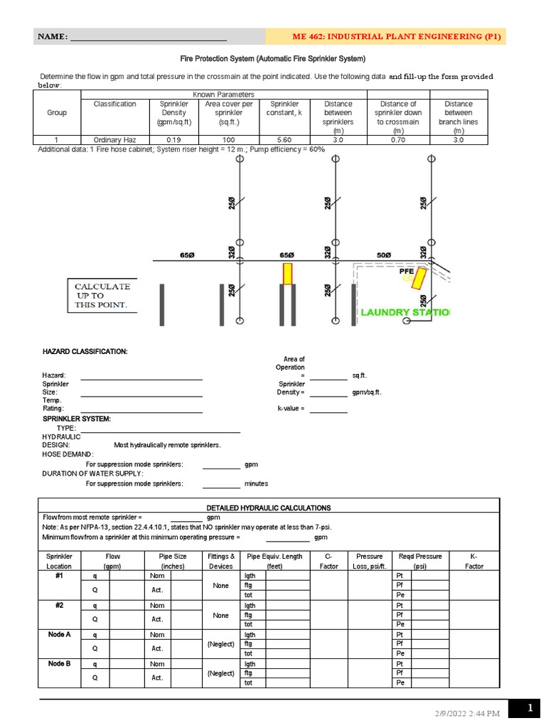 Fire Sprinkler System Hydraulic Calculations | PDF | Fire Sprinkler ...