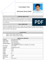 Curriculum Vitae MD - Imam Hasan Sahid: Career Objective