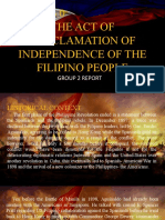 Lesson 6.0 The Act of Proclamation of Independence of The Filipino People