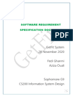 Getfit System 28 November 2020 Fedi Ghanmi Aziza Ouali: Software Requirement Specification Document