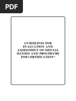 Guidelines For Evaluation and Assessment of Mental Illness and Procedure For Certification