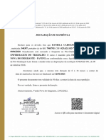 Declaração de Cursando - COM FUNDO (Pós-Graduação) - DANIELA CAROLINA ROSA DA SILVA - ENFERMAGEM DO TRABALHO