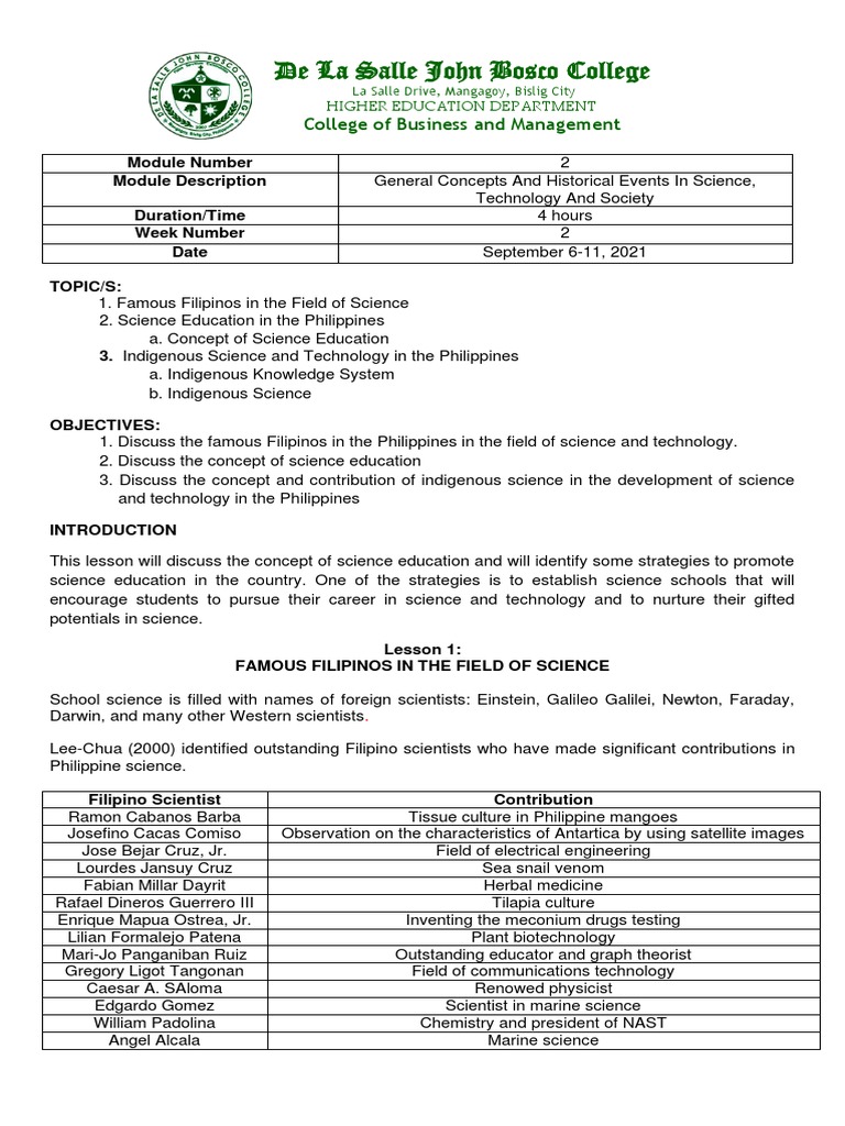 Module No. 2 Sci Tech (Upload) | PDF | Science | Science Education