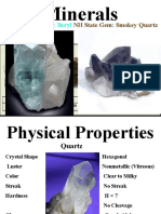 NH State Minerals and Physical Properties of Quartz and Other Common Minerals