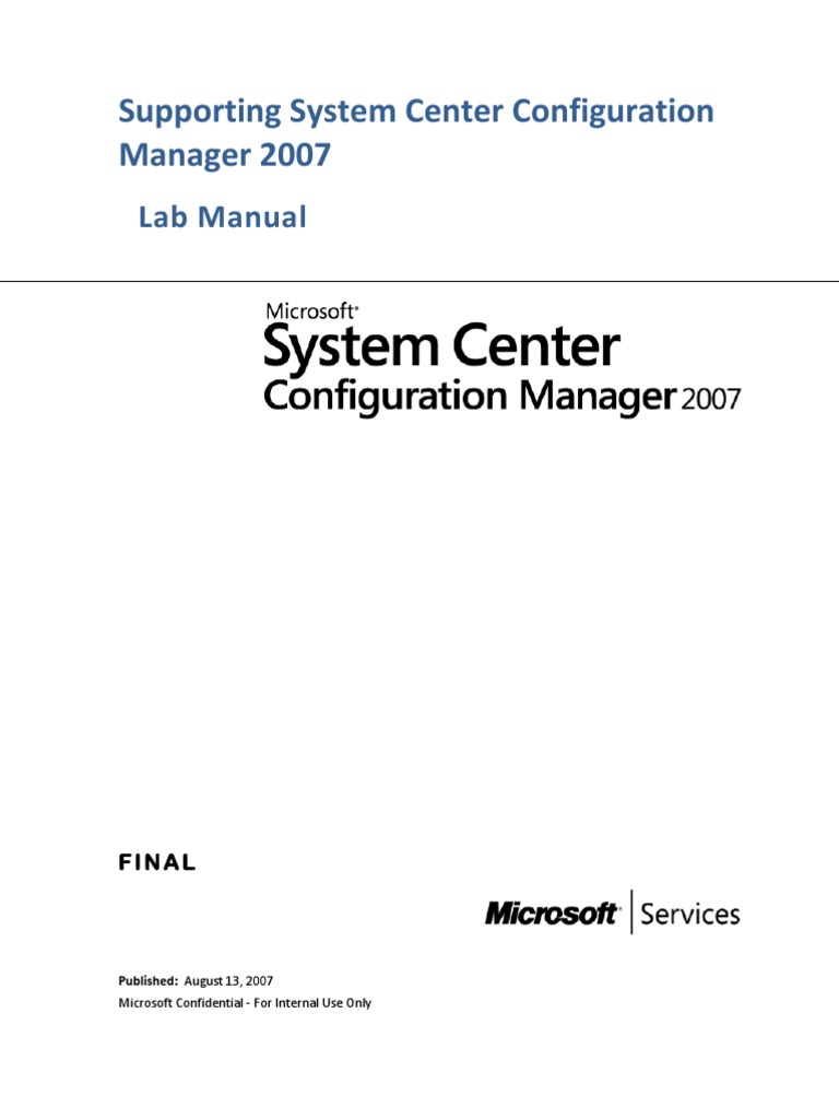 Supporting SCCM 2007 Lab Manual | PDF | Active Directory | Windows Xp