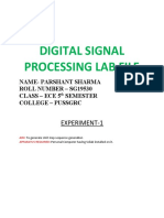 Digital Signal Processing Lab File: Experiment-1