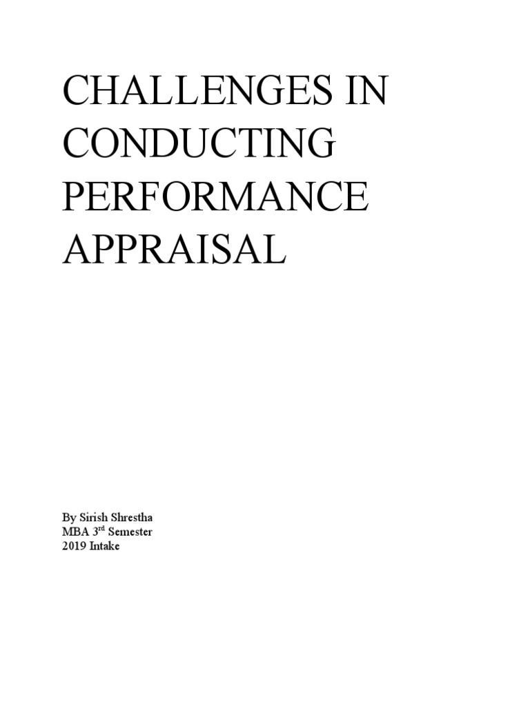 Challenges in Conducting Performance Appraisal | PDF | Performance ...
